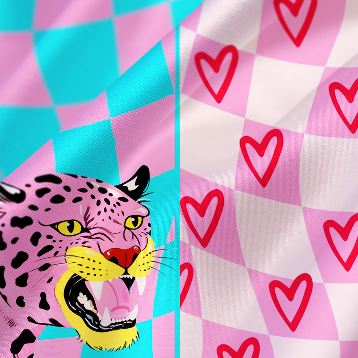 Purplehecate Savage Leopard Evil Eye Satin Cross Back Mini Dress