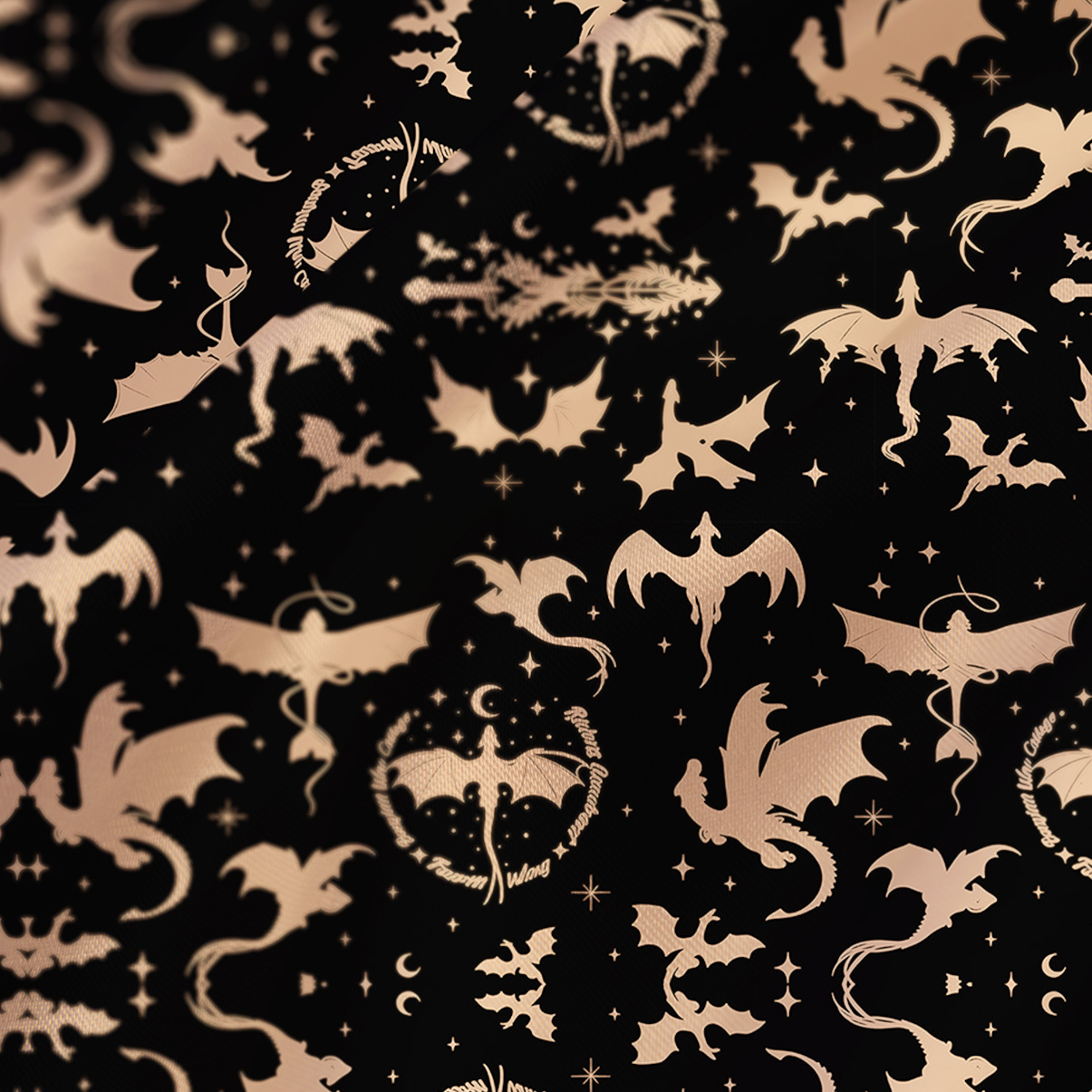 Purplehecate Fantasy Dragon Allover Satin Cross Back Mini Dress