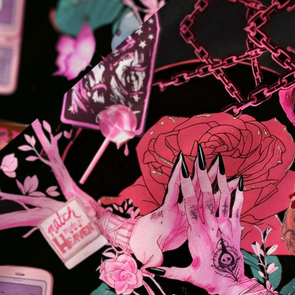 Purplehecate Pink Witch Spell Satin Cross Back Mini Dress