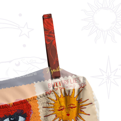 Purplehecate Butterfly Celestial Patchwork Wide Straps Maxi Dress