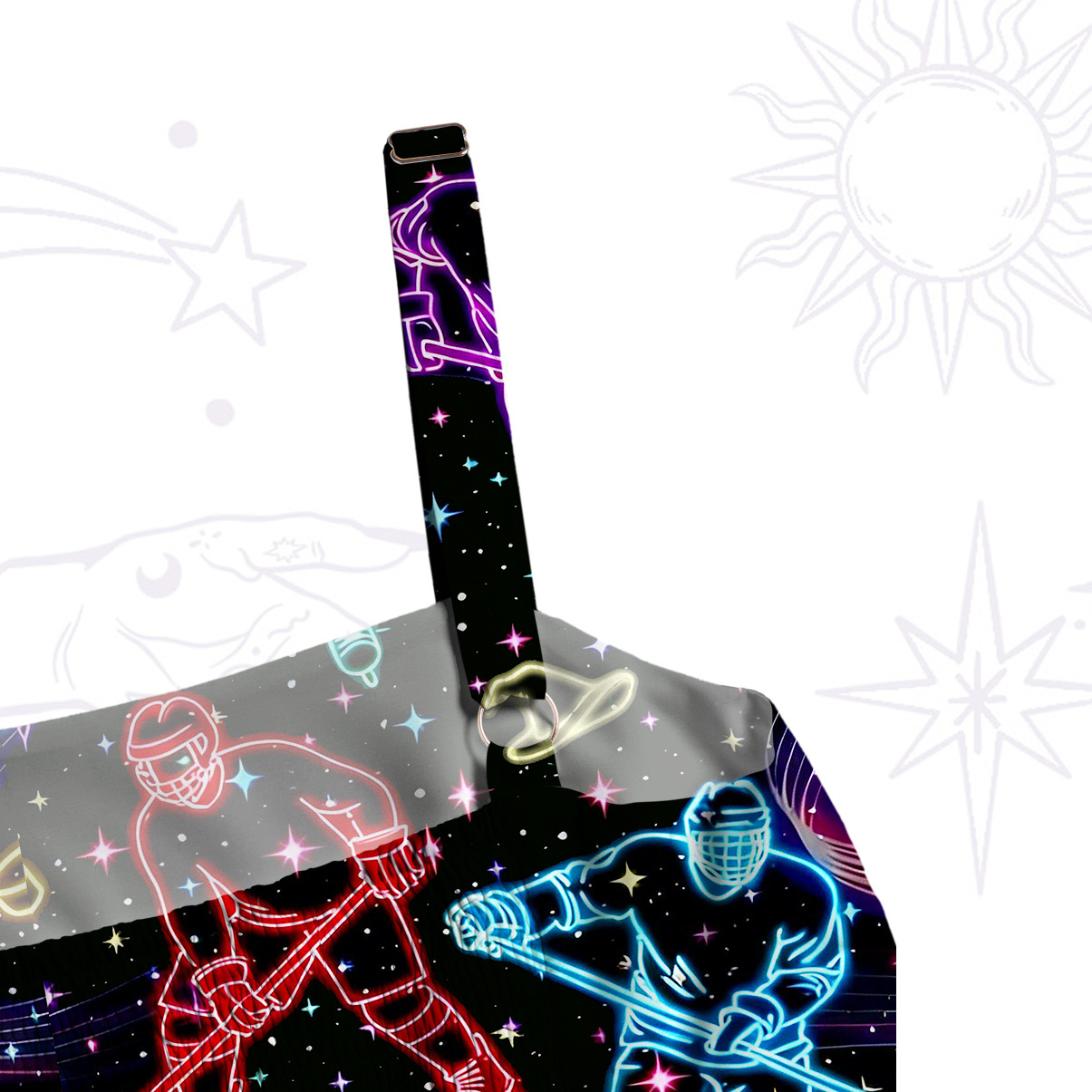 Purplehecate Neon Night Hockey Wide Straps Maxi Dress