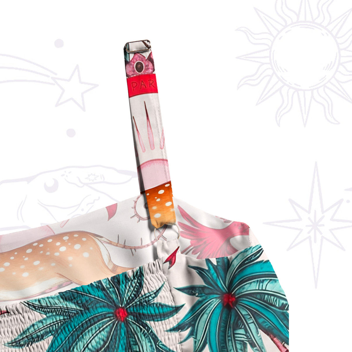 Purplehecate Enchanted Forest Pink Leopard Wide Straps Maxi Dress