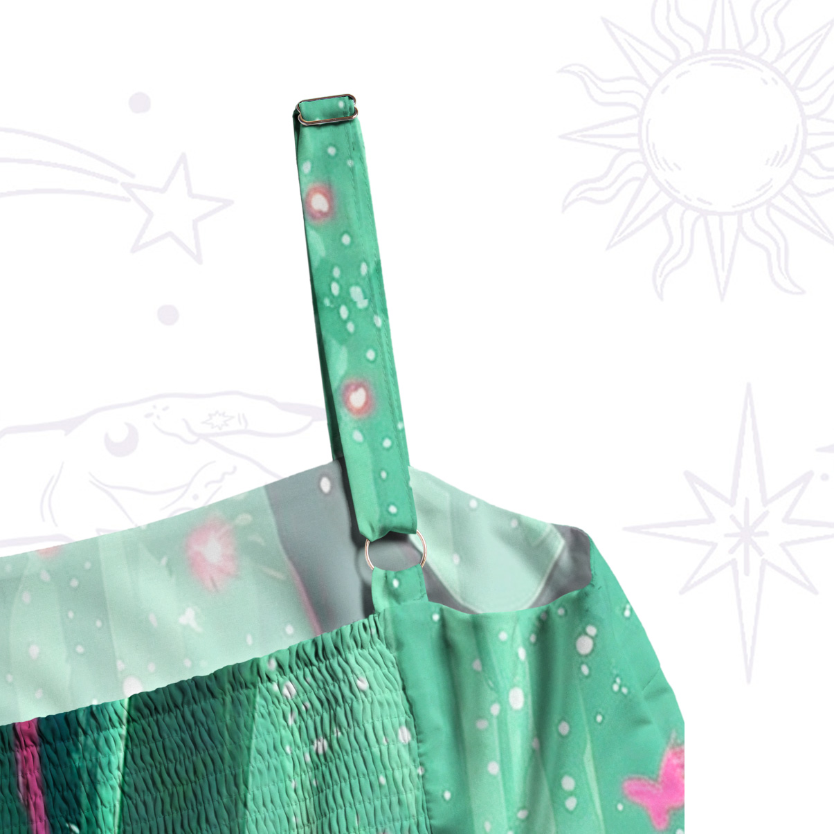 Purplehecate Witchy Forest Wide Straps Maxi Dress