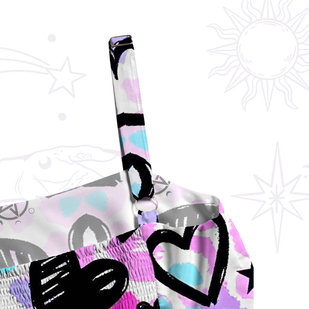 Purplehecate Heartful Magic Wide Straps Maxi Dress