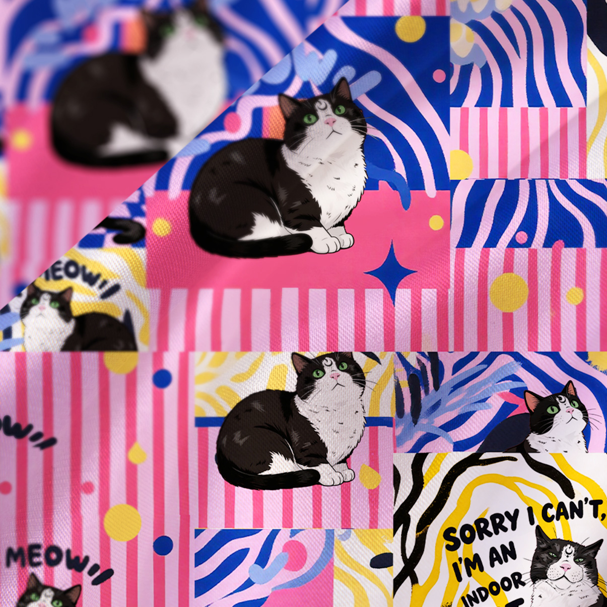 Purplehecate Sorry I Can't Go I'm an Indoor Cat Satin Cross Back Mini Dress