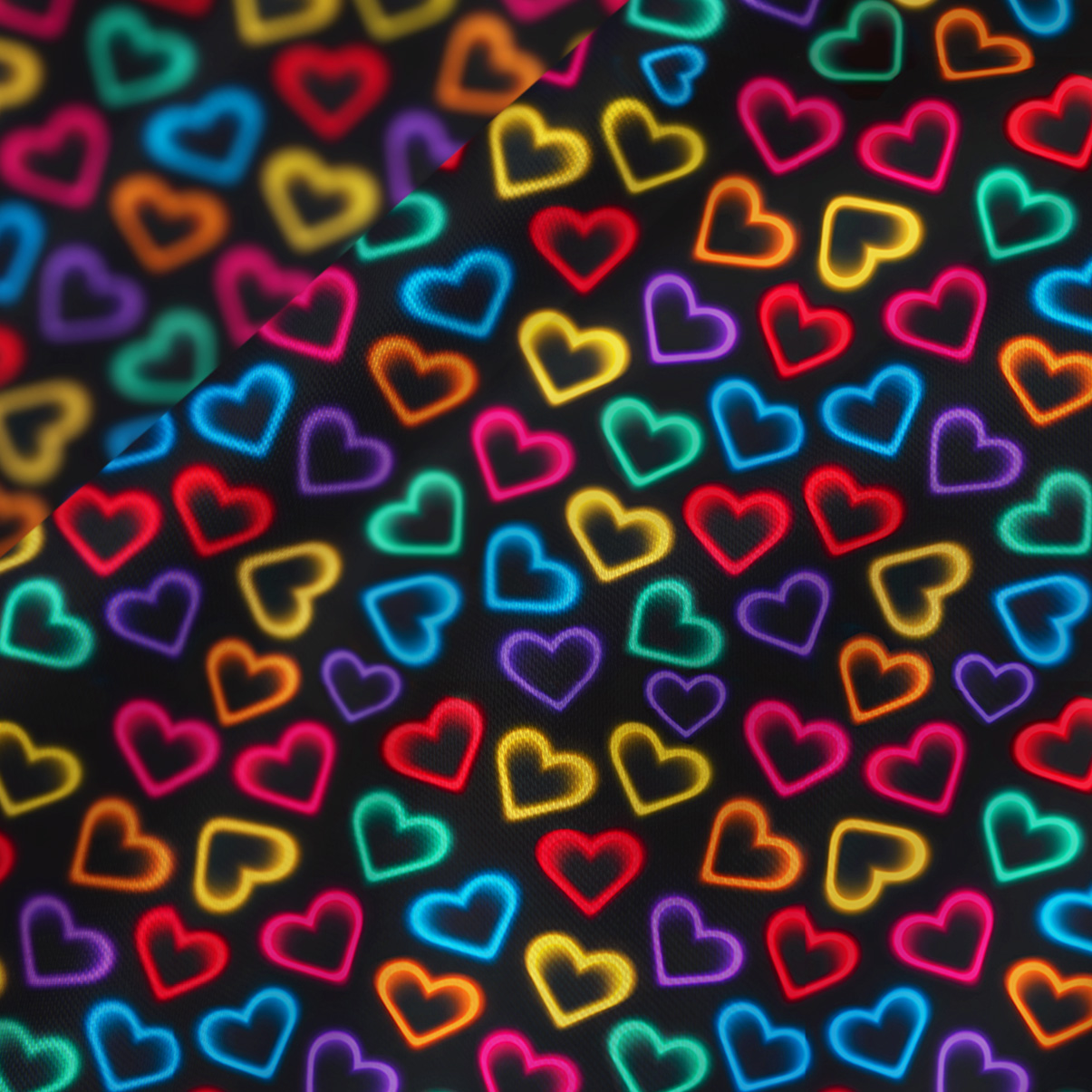 Purplehecate Neon Heart Satin Cross Back Mini Dress