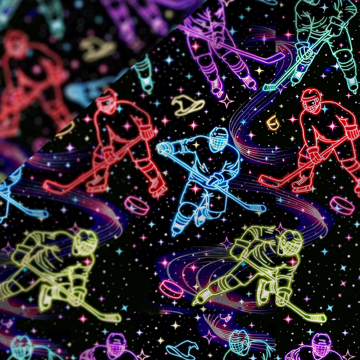 Purplehecate Neon Night Hockey Satin Cross Back Mini Dress