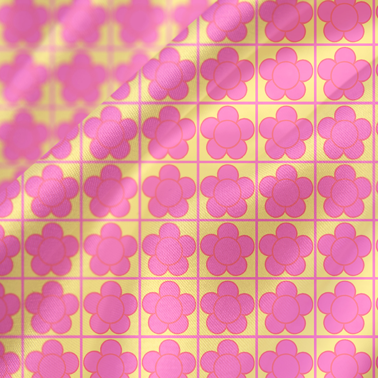 Purplehecate Bubble Flower Checkered Satin Cross Back Mini Dress