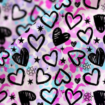 Purplehecate Heartful Magic Satin Cross Back Mini Dress