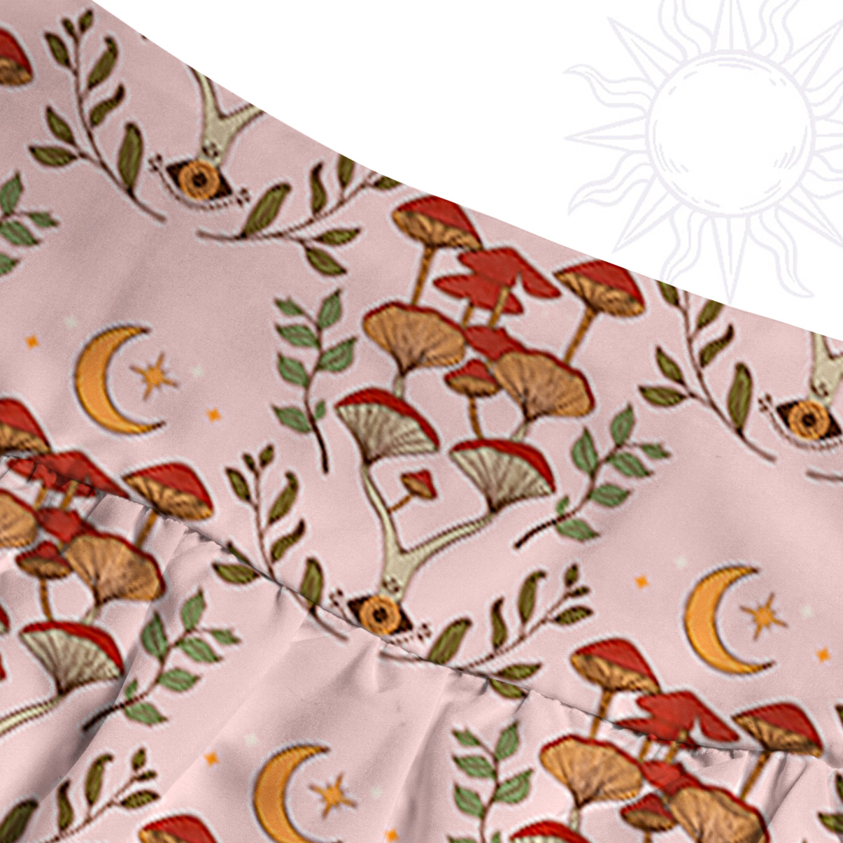 Purplehecate Psychedelic Mushrooms Convertible Maxi Skirt