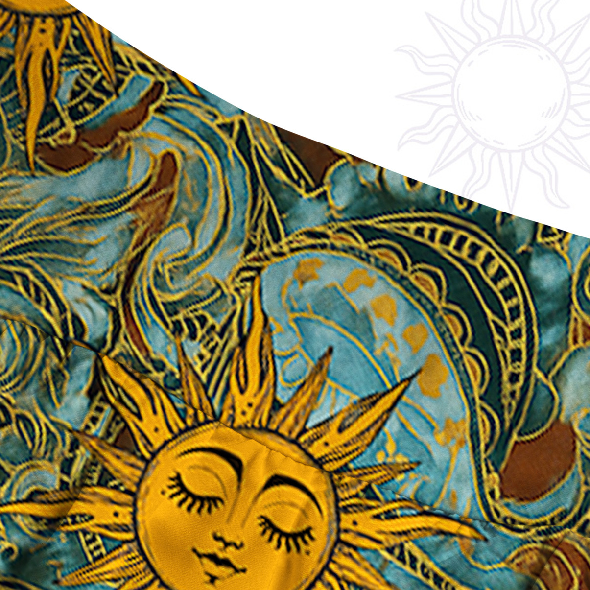 Purplehecate Golden Sun Wheel Convertible Maxi Skirt