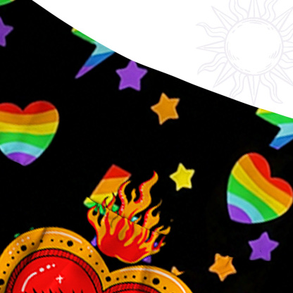 Purplehecate Rainbow Sacred Heart All Seeing Eye Pride Convertible Maxi Skirt