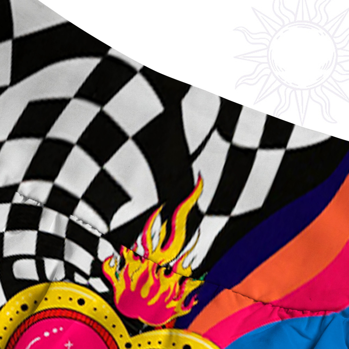 Purplehecate Trippy Heart Flame Convertible Maxi Skirt