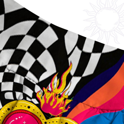 Purplehecate Trippy Heart Flame Convertible Maxi Skirt