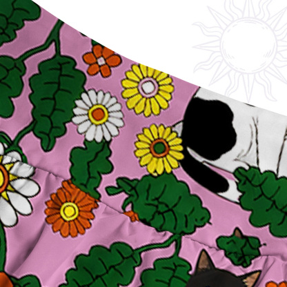 Purplehecate Daisy Cat  Garden Convertible Maxi Skirt