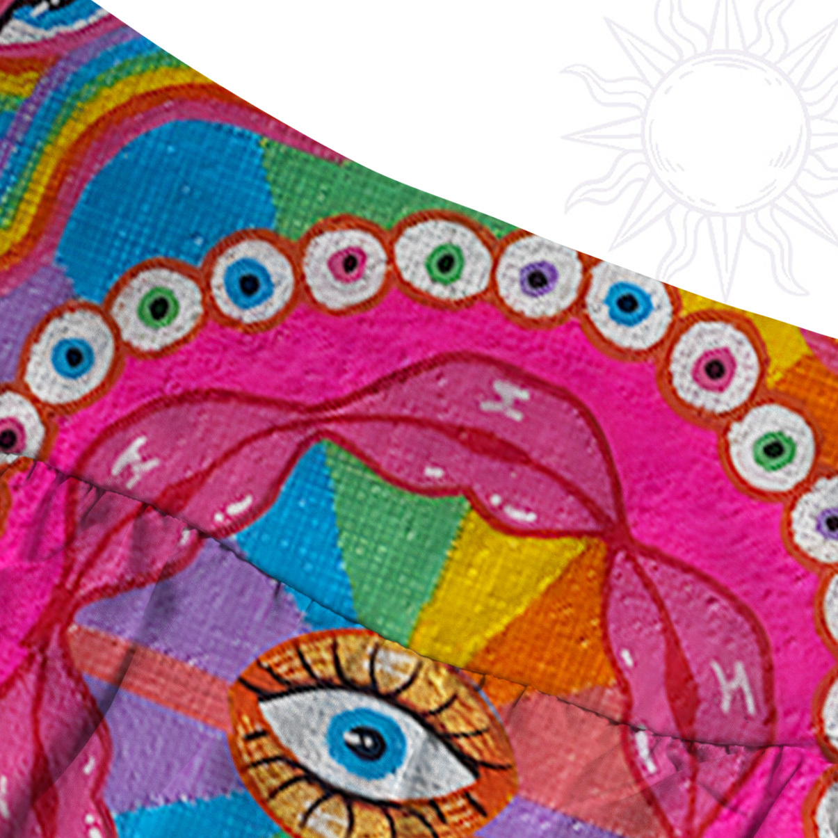 Purplehecate Chromatic Dreamwave Eye Convertible Maxi Skirt