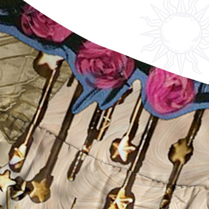 Purplehecate Lucky Me Sacred Heart Eye Convertible Maxi Skirt