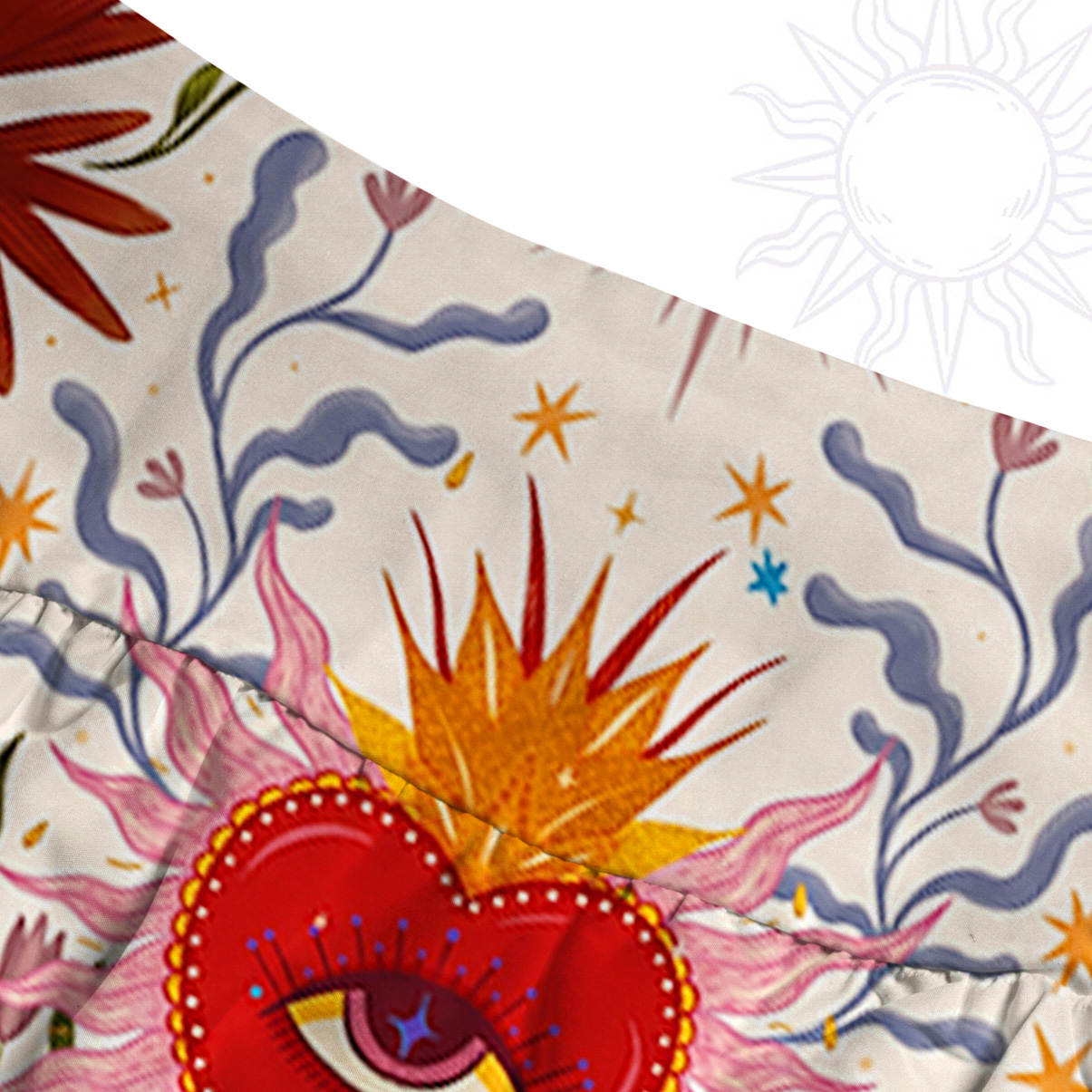 Purplehecate Sacred Flame Heart Convertible Maxi Skirt