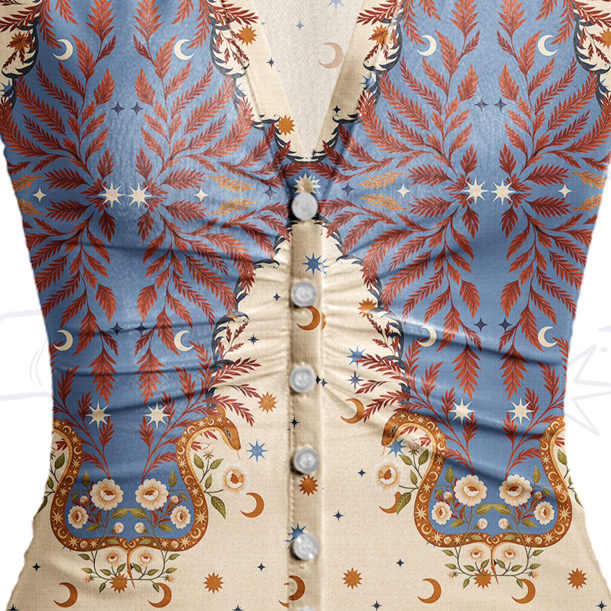 Purplehecate Celestial Ascension Mesh Button Up Shirt