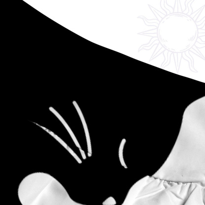 Purplehecate Yin Yang Cat Lover Convertible Maxi Skirt