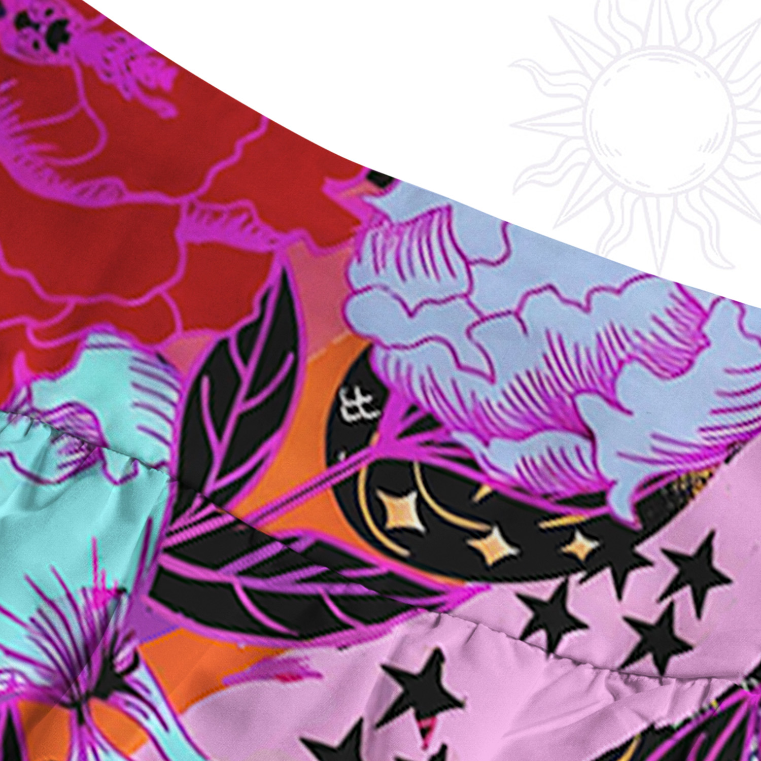 Purplehecate Enchanted Black Serpent & Floral Pattern Convertible Maxi Skirt