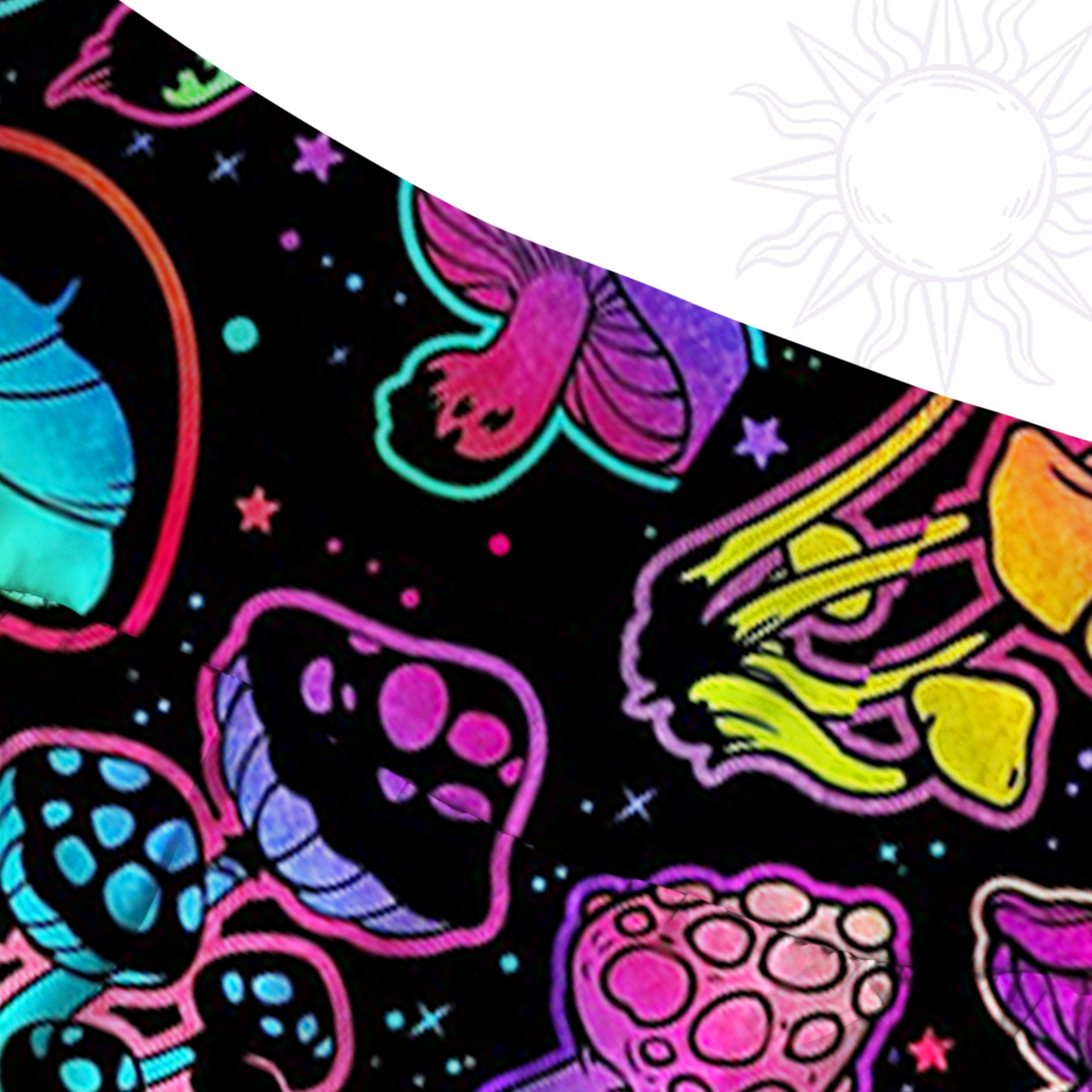 Purplehecate Psychedelic Mushroom Rave Convertible Maxi Skirt