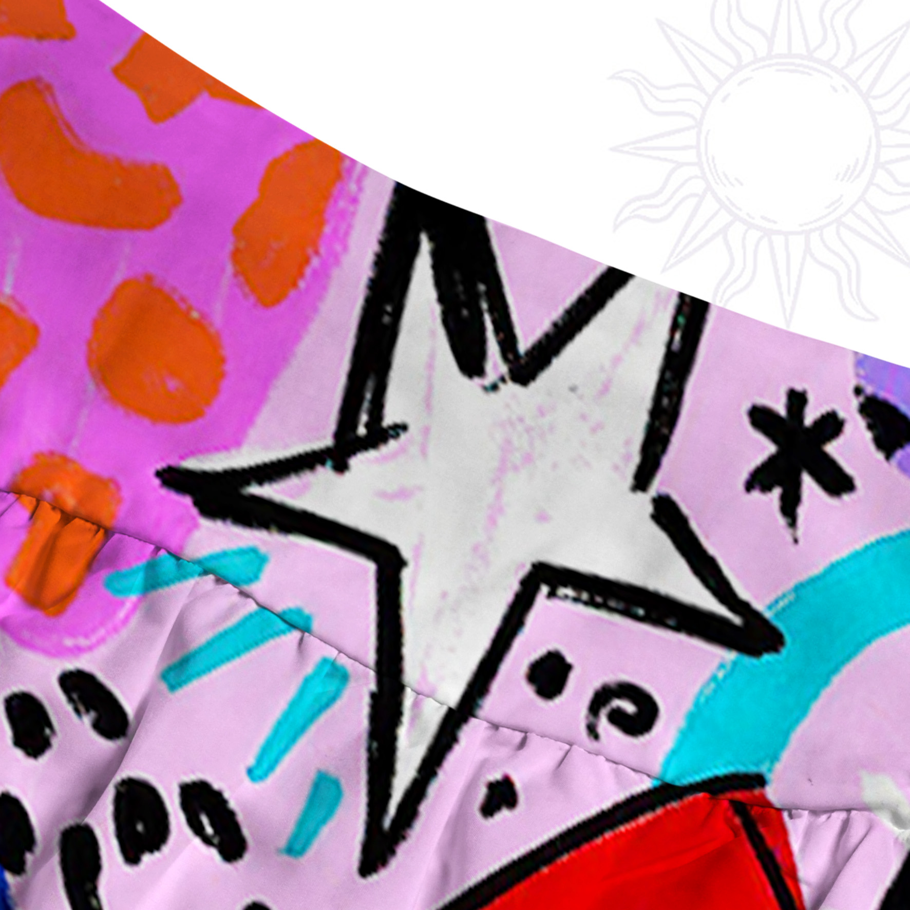 Purplehecate Cosmic Love Eyes Graffiti Convertible Maxi Skirt