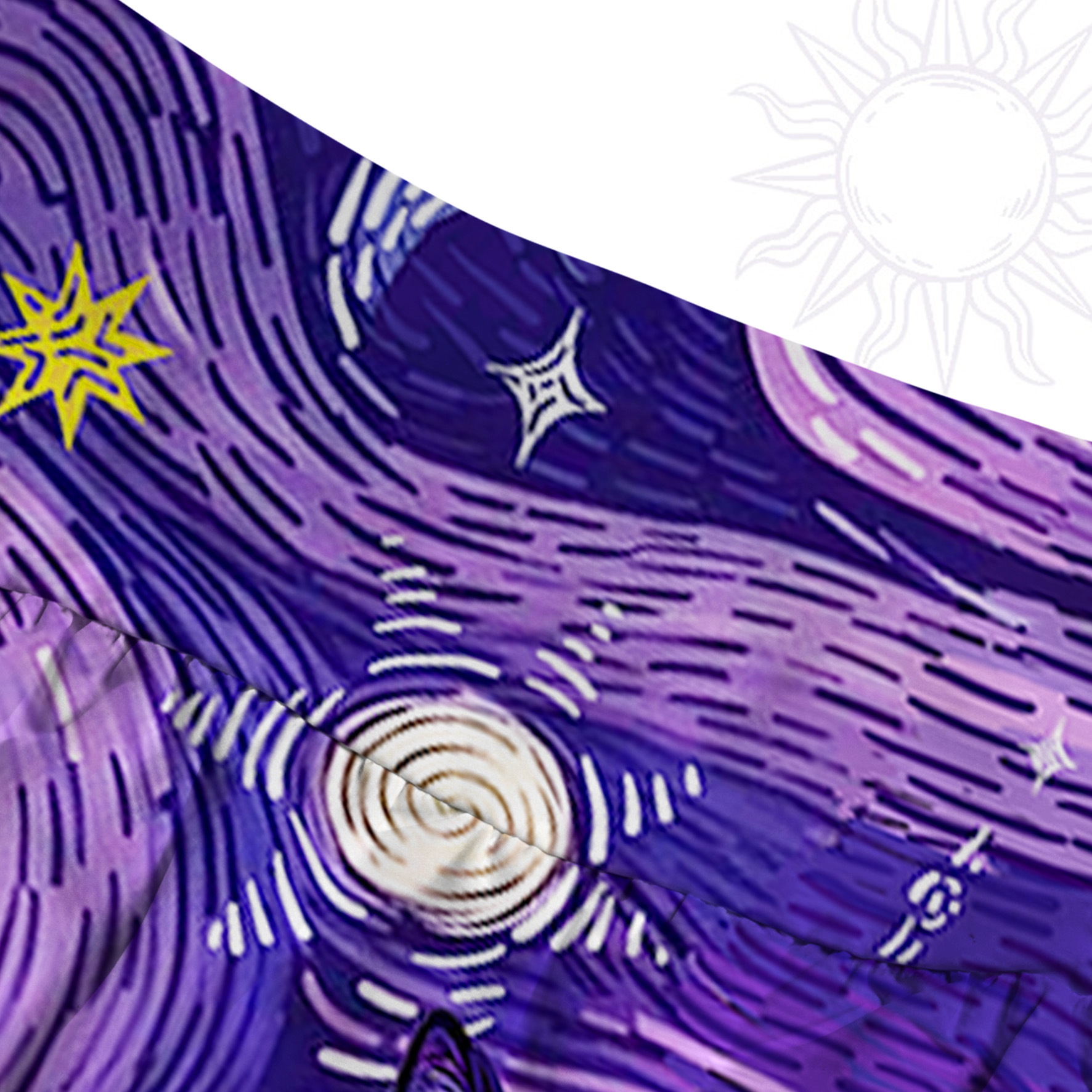 Purplehecate Mystic Cat Beneath the Cosmic Veil Convertible Maxi Skirt