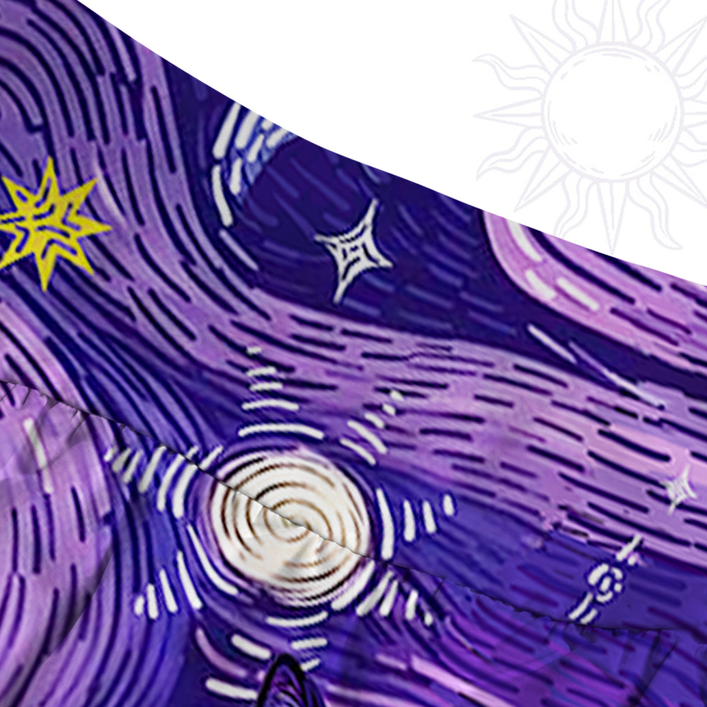 Purplehecate Mystic Cat Beneath the Cosmic Veil Convertible Maxi Skirt