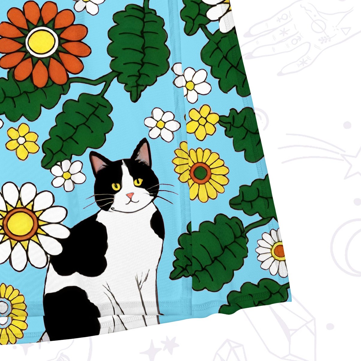 Purplehecate Daisy Cat  Garden Mesh Maxi Tank Beach Dress