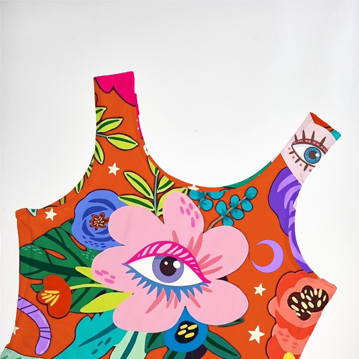 Purplehecate Eye of the Blossom Mesh Maxi Tank Beach Dress