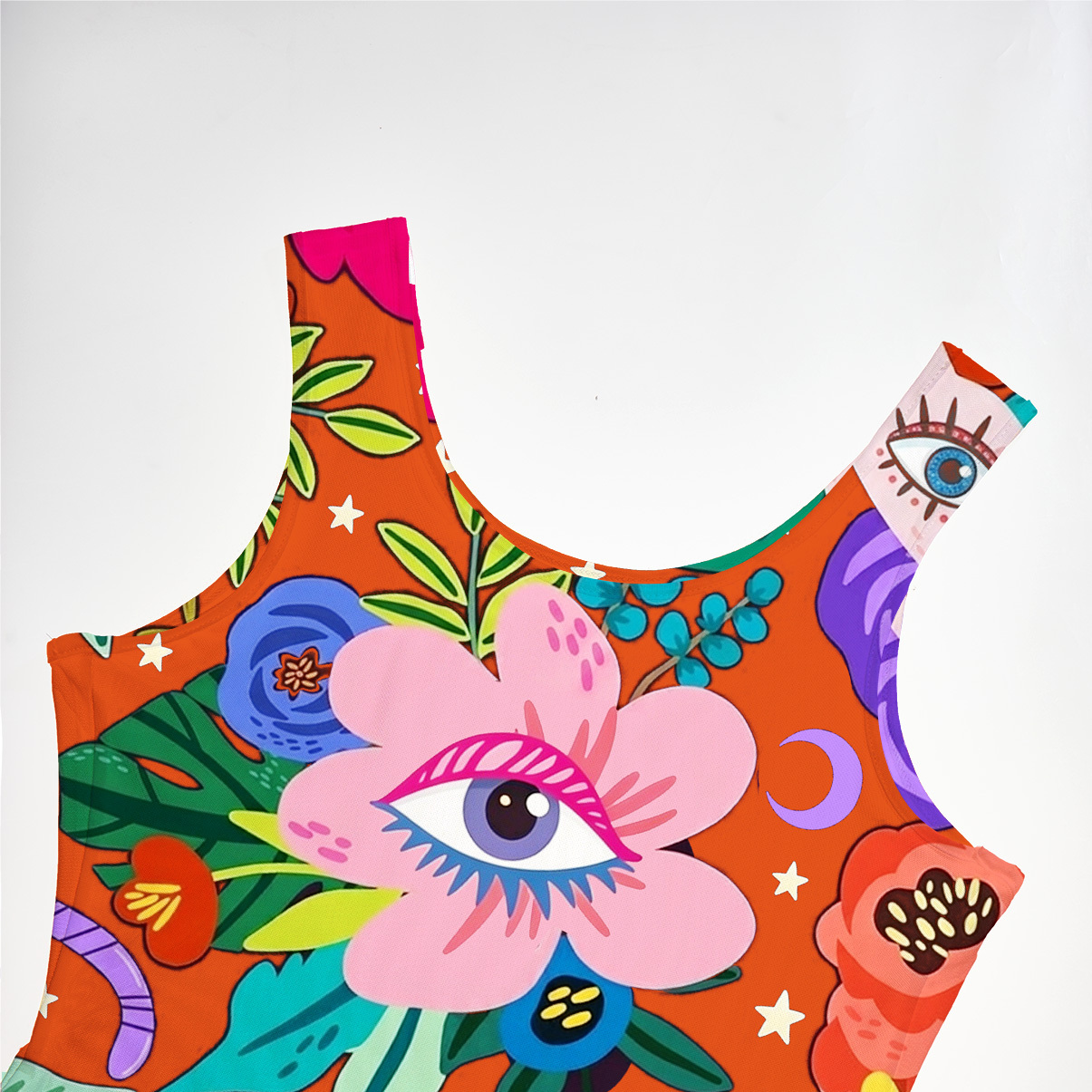 Purplehecate Eye of the Blossom Mesh Maxi Tank Beach Dress