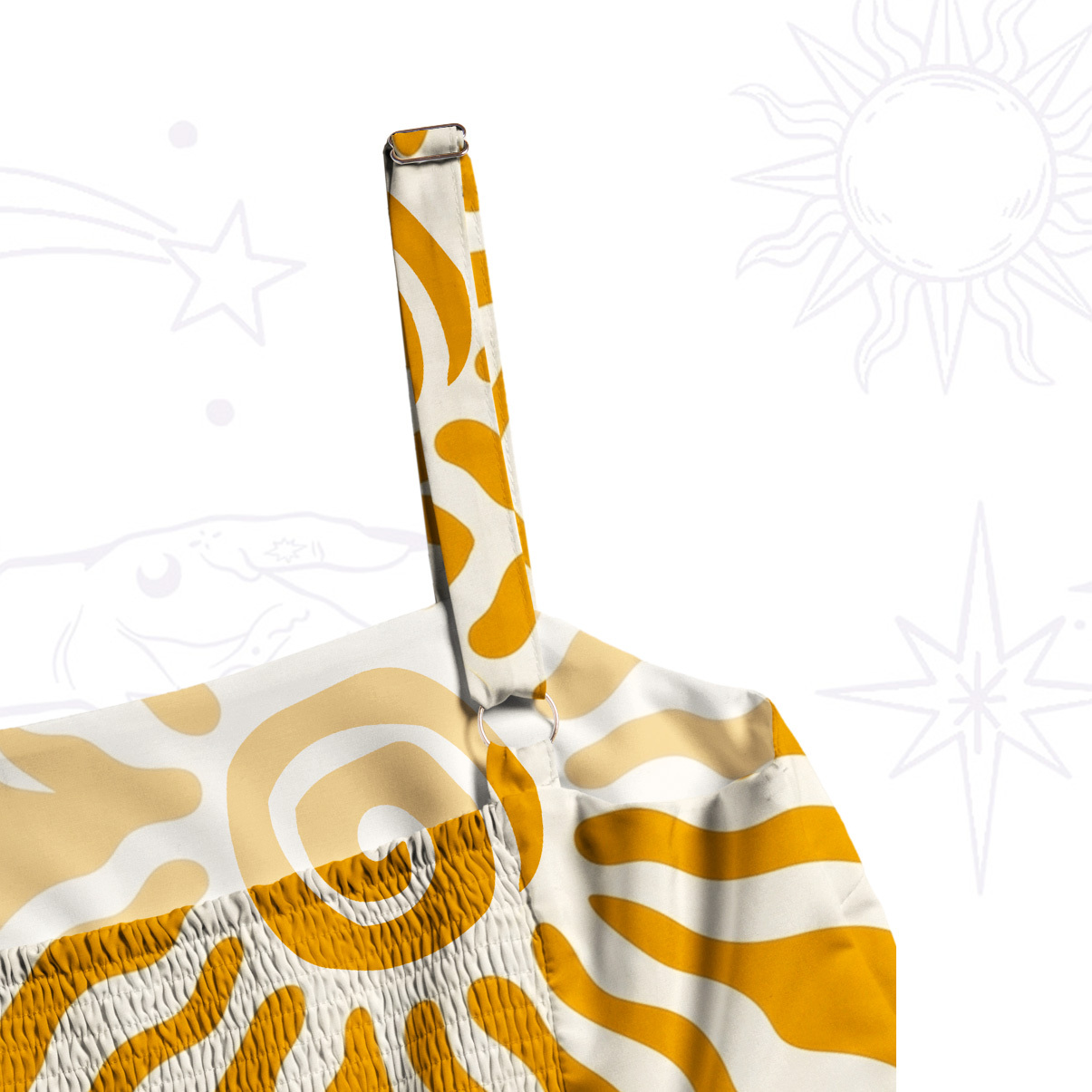 Purplehecate Solar Swirl Totem Strappy Wide Straps Maxi Dress