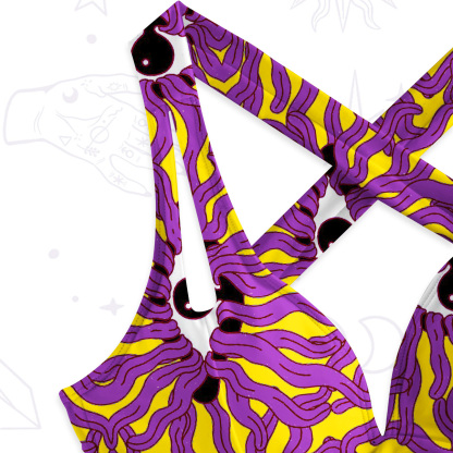 Purplehecate Psychedelic Wave Eyes One-Piece Swimsuit