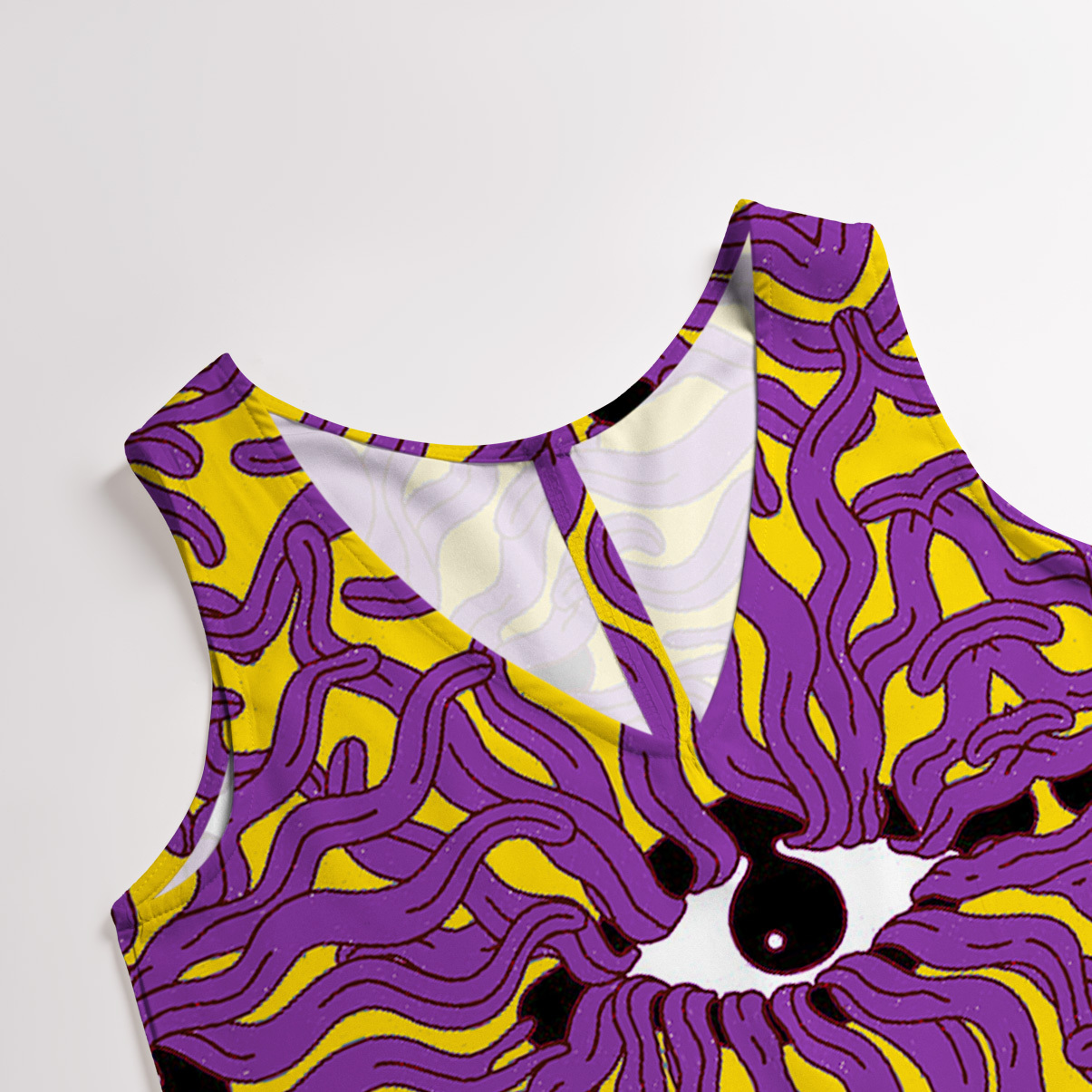 Purplehecate Psychedelic Wave Eyes Wide Leg Jumpsuit