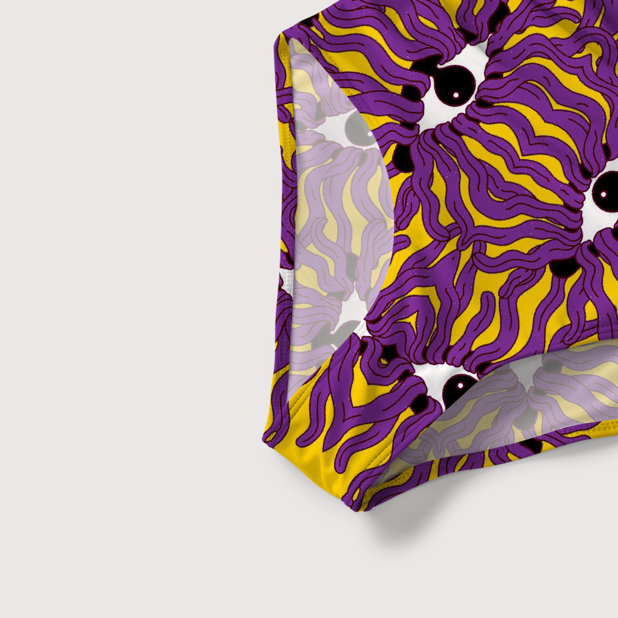 Purplehecate Psychedelic Wave Eyes Slim-Strap Swimsuit