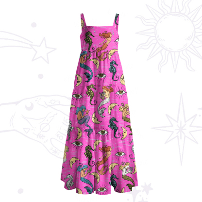 Purplehecate Mermaid Magic Wide Straps Maxi Dress
