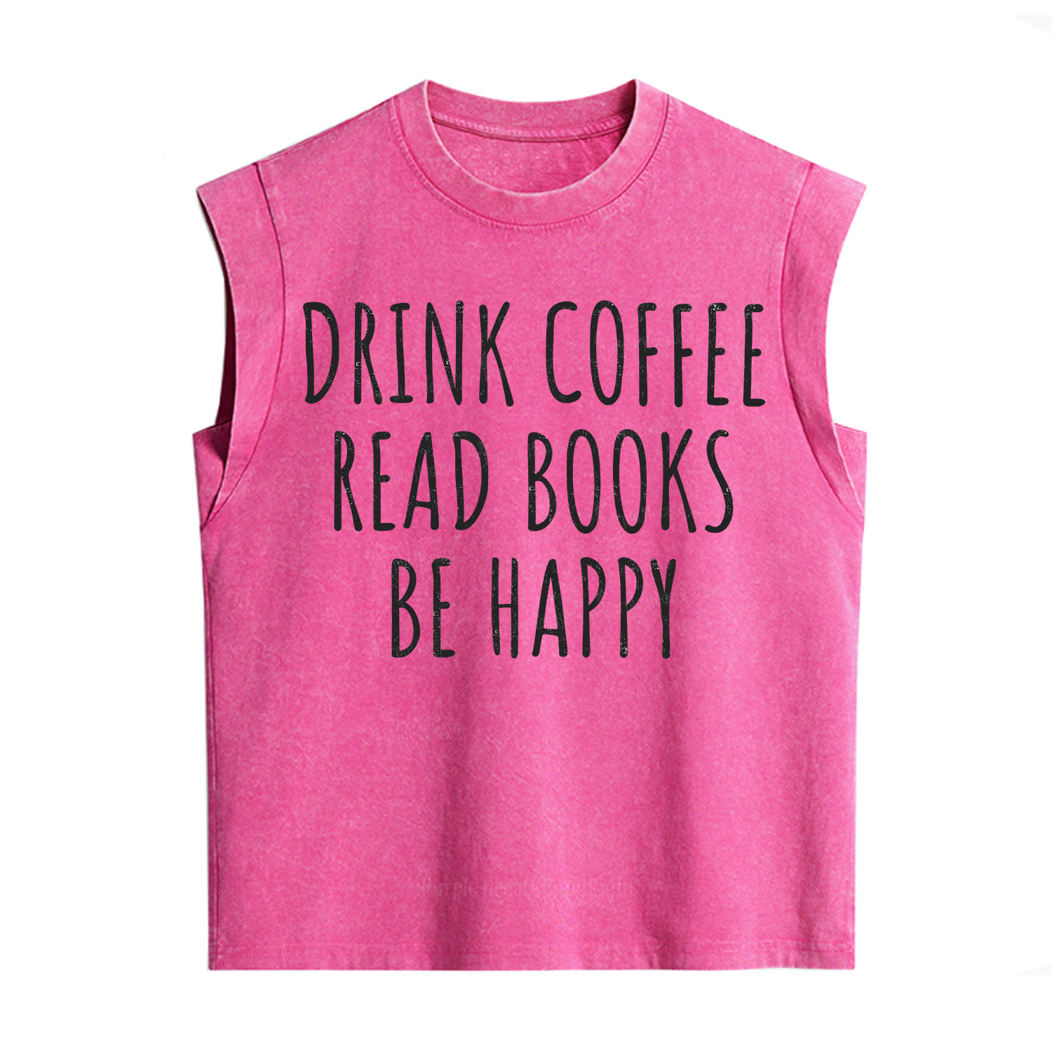 Purplehecate Drink Coffee Read Books Be Happy Vintage Washed Tank