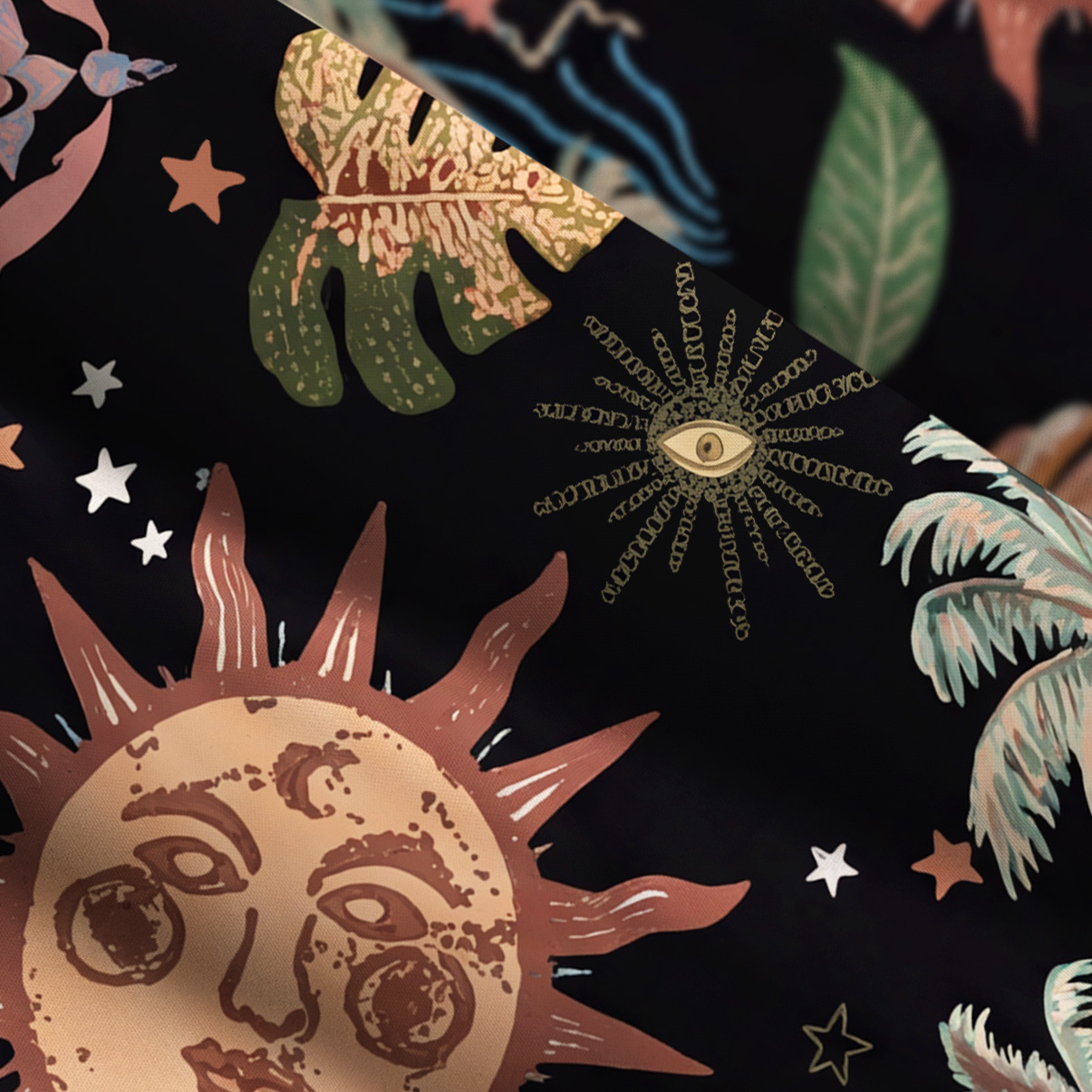 Purplehecate Hippie Mystic Sun & Moon Wide Straps Maxi Dress