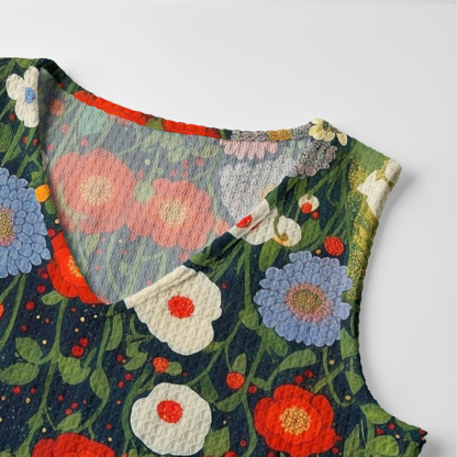 Purplehecate Vintage The Cat in Bloom Crochet Knit Maxi Dress