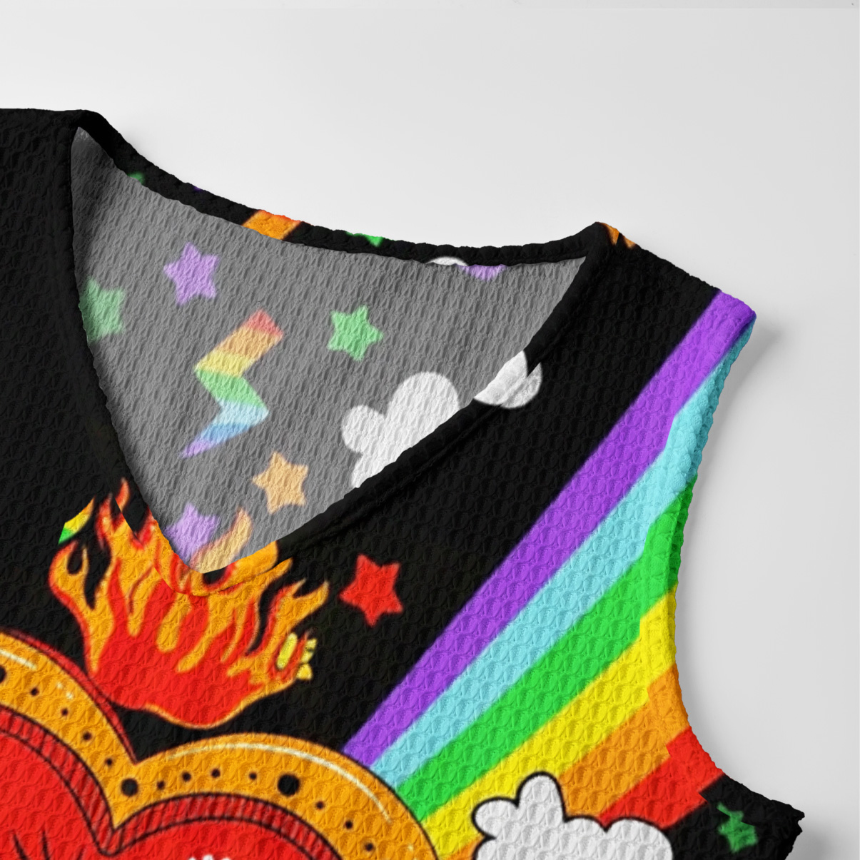 Purplehecate Rainbow Sacred Heart All Seeing Eye Pride Crochet Knit Maxi Dress