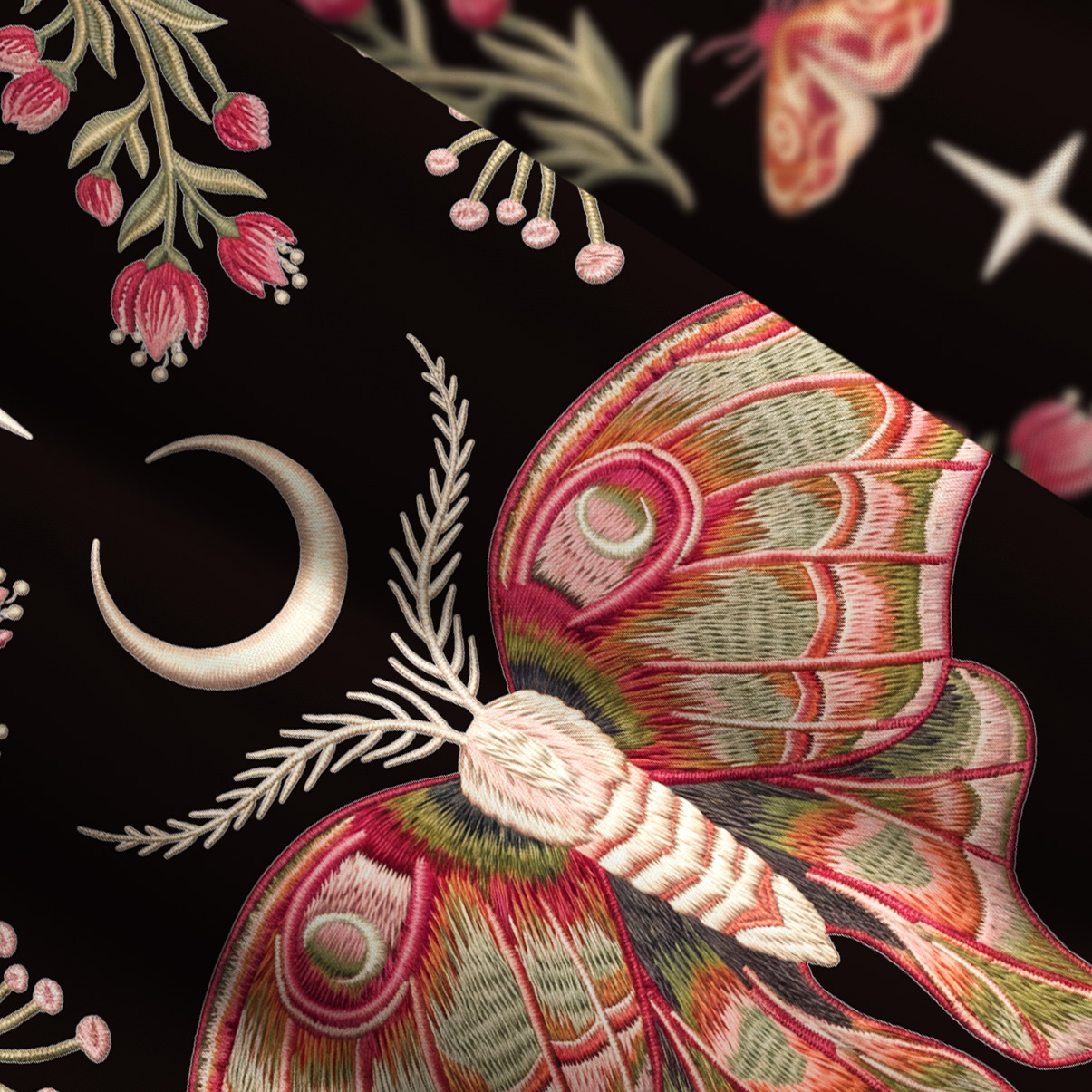 Purplehecate Lunar Moth Enchanted Forest Wide Straps Maxi Dress