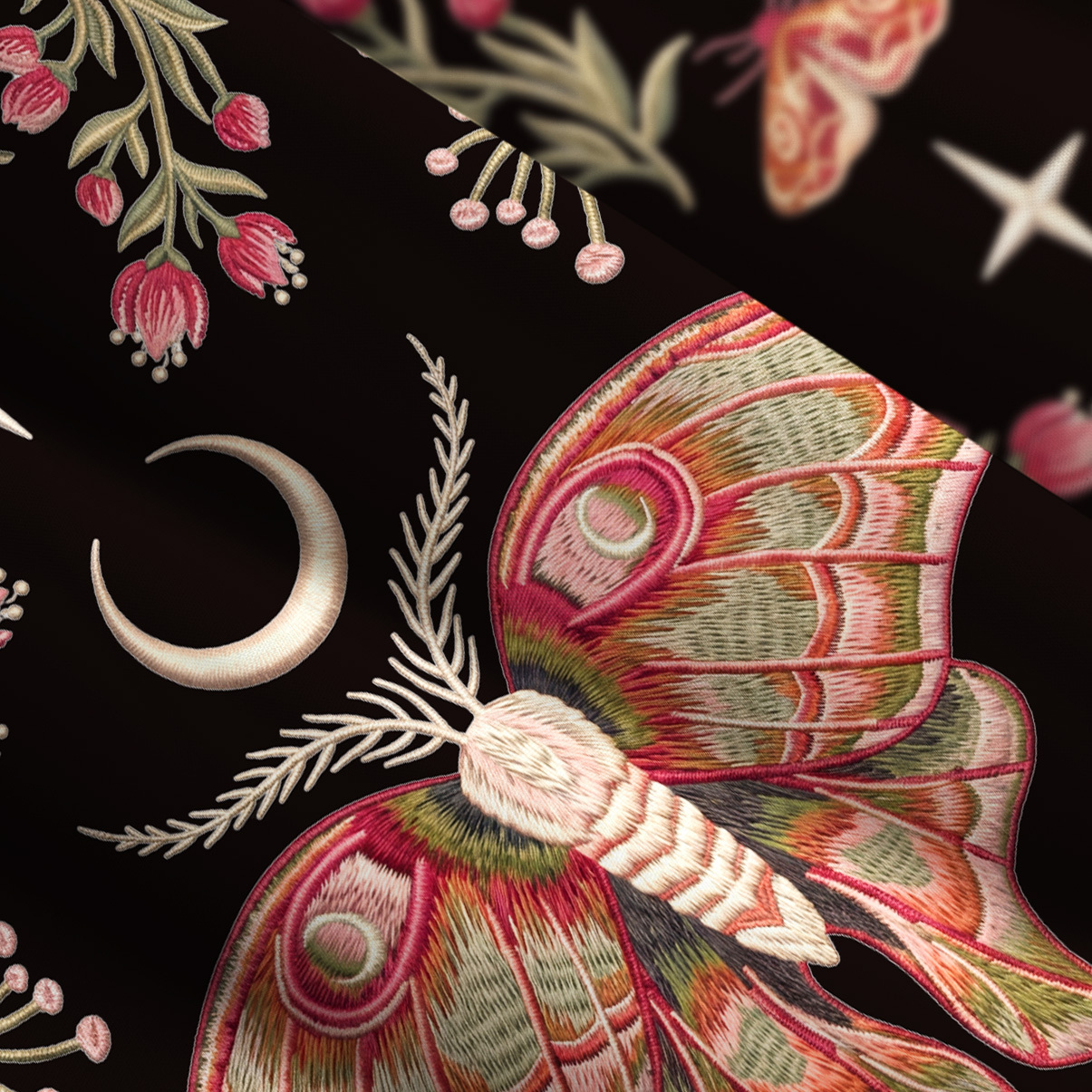 Purplehecate Lunar Moth Enchanted Forest Wide Straps Maxi Dress