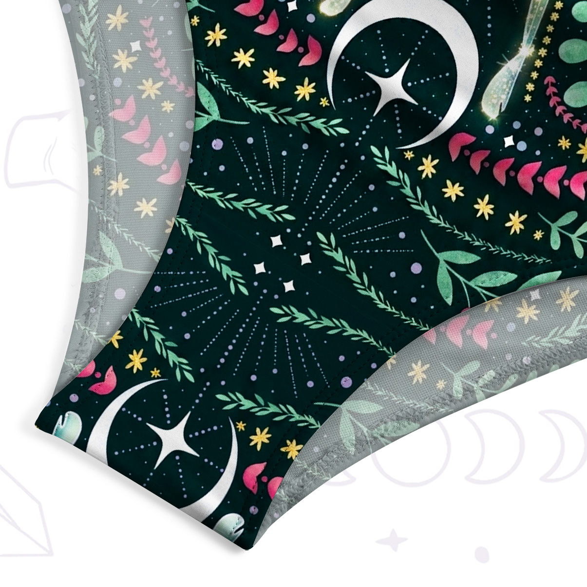Purplehecate Green Moth Moonspell One-Piece Swimsuit