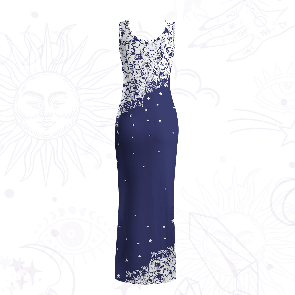 Purplehecate Midnight Star Mesh Maxi Tank Beach Dress