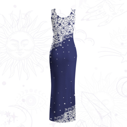 Purplehecate Midnight Star Mesh Maxi Tank Beach Dress