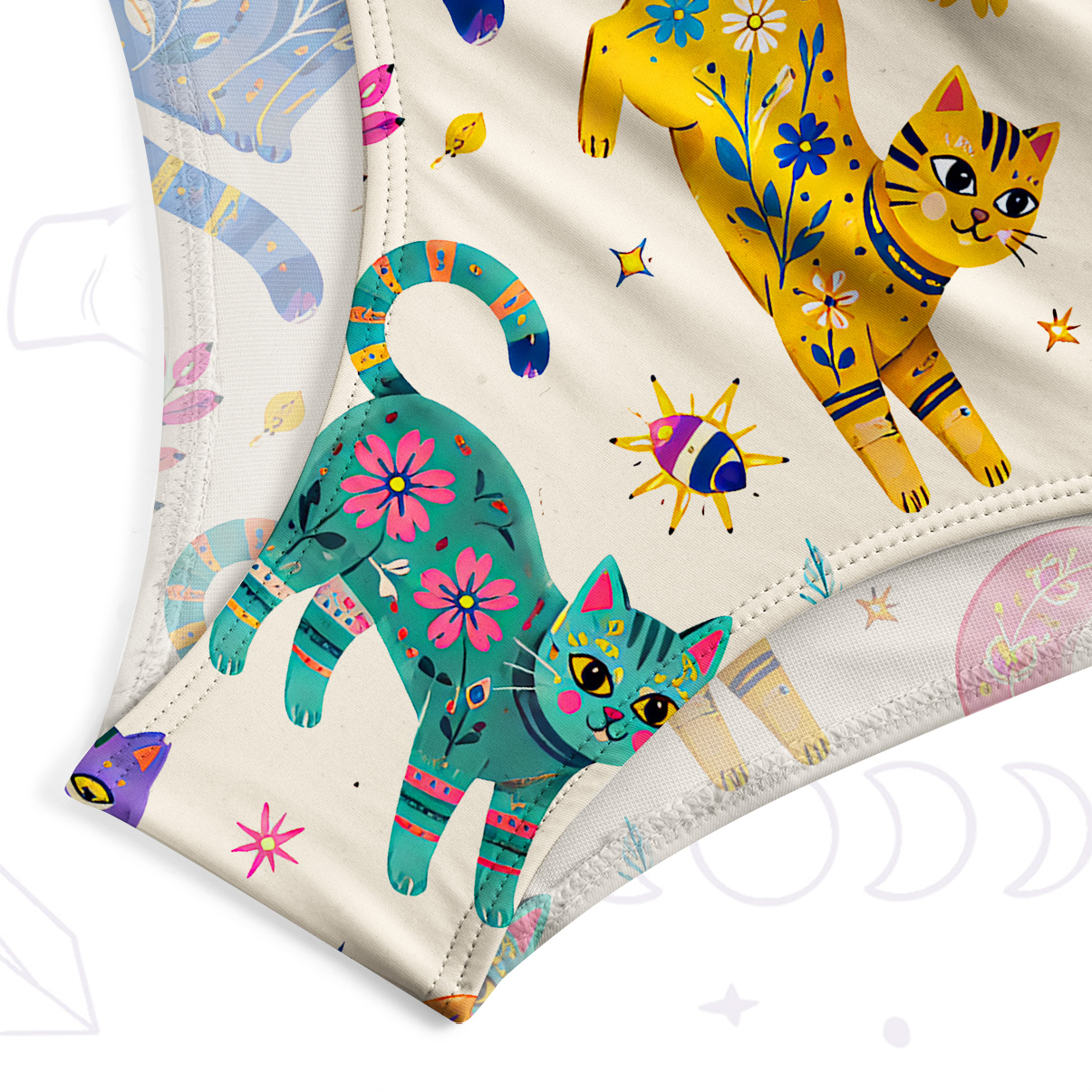 Purplehecate Rainbow Magic Cats One-Piece Swimsuit