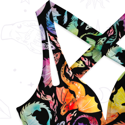 Purplehecate Rainbow Dragon Fire One-Piece Swimsuit