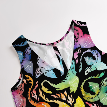 Purplehecate Rainbow Dragon Fire Wide Leg Jumpsuit
