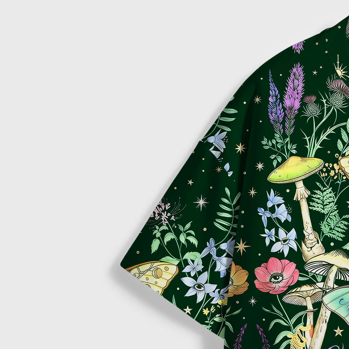 Purplehecate Mystic Lunar Moth Herbal Forest All Over Print T-Shirt
